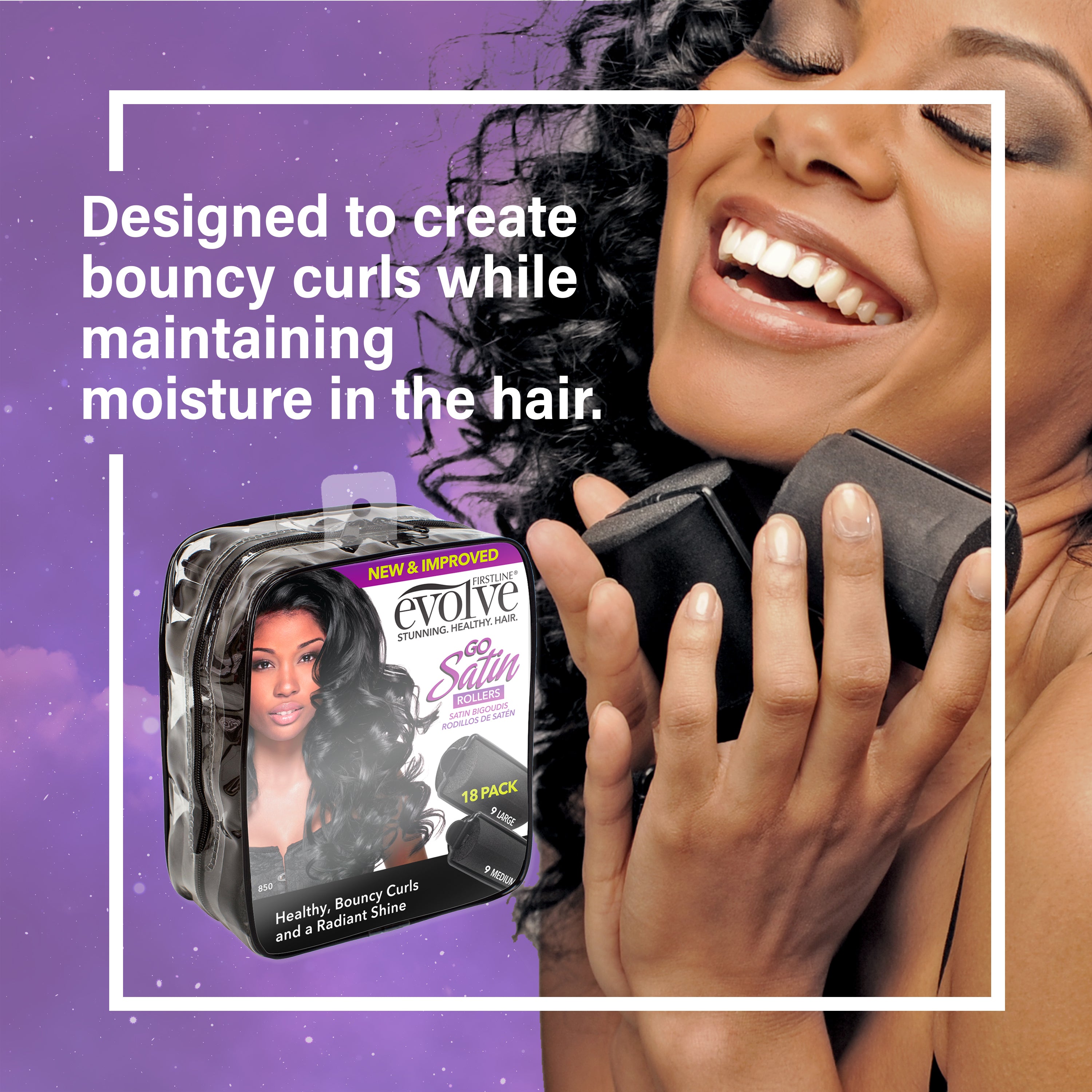Evolve Satin-Covered Rollers 18-Pack, 850 – Firstline Brands