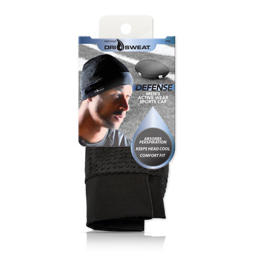 Black Dri Sweat® Defense Mesh Men's Sports Cap in packaging