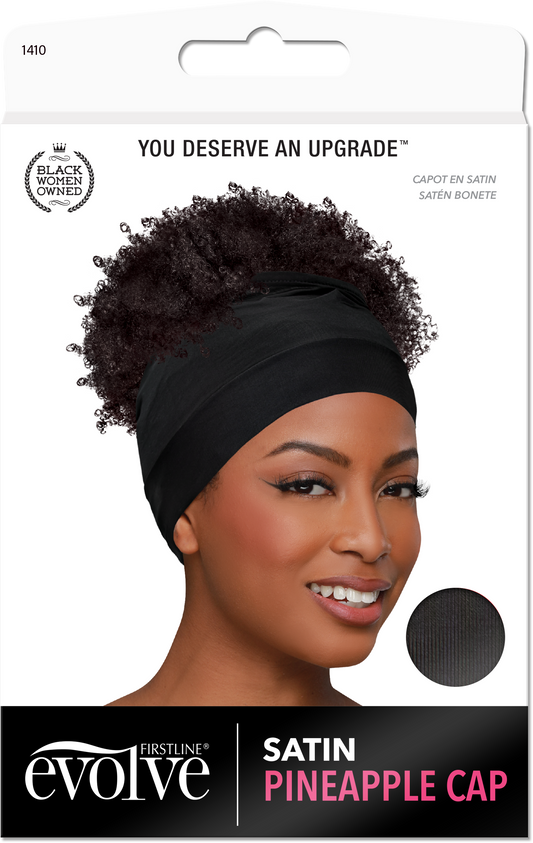 Satin Pineapple Sleep Cap - Black - 1410