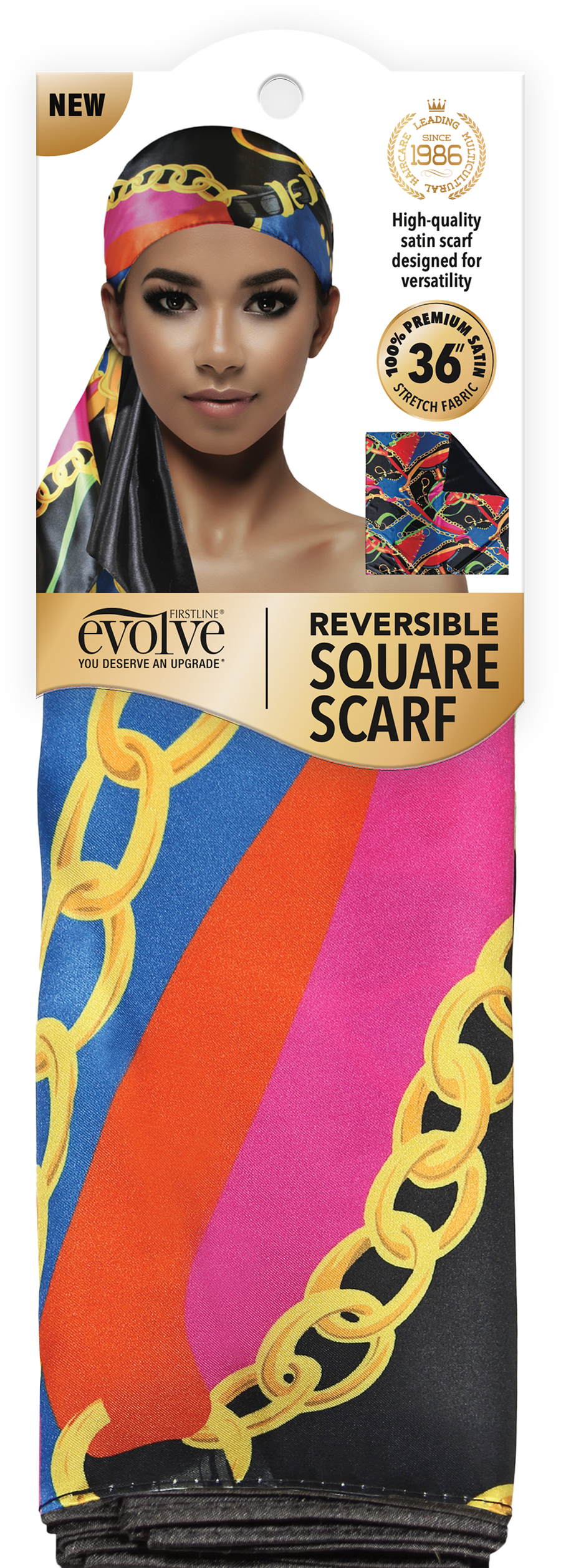 Evolve Satin Square Scarf Multicolor Status Reversible 3001