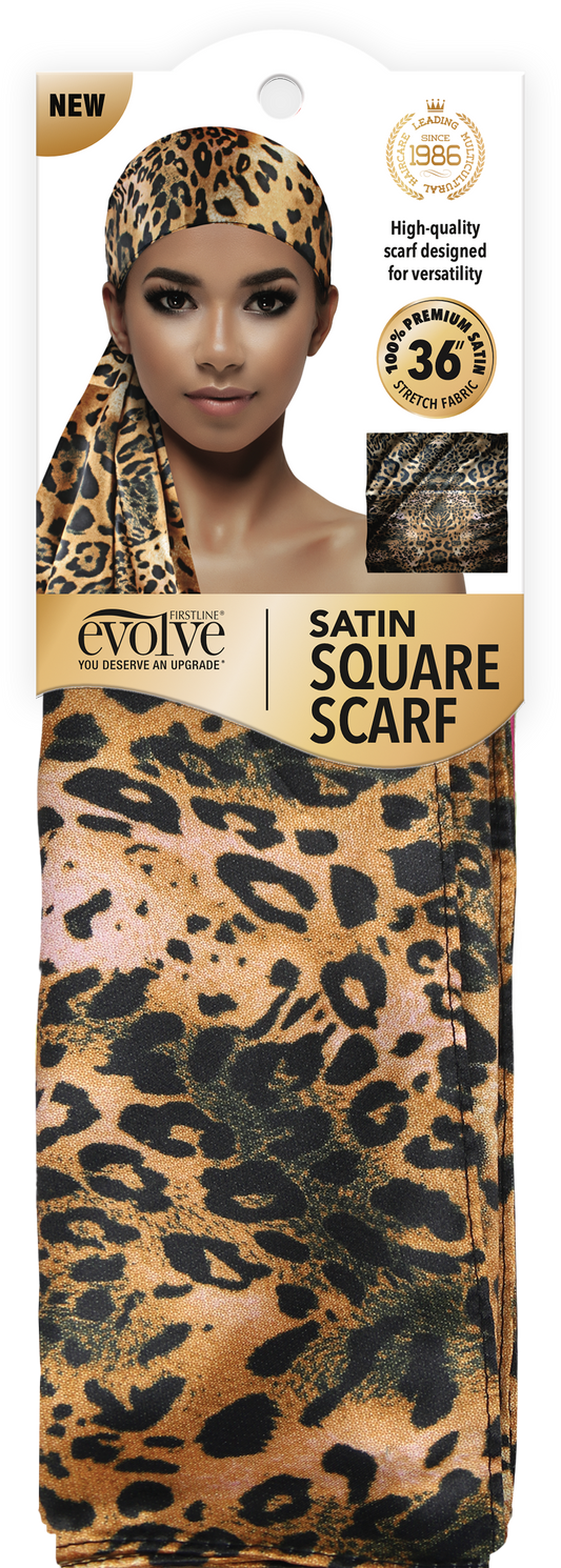 Satin Square Scarf Leopard - 3011