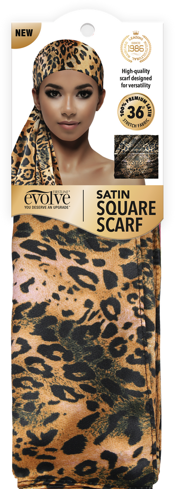 Satin Square Scarf Leopard 3011