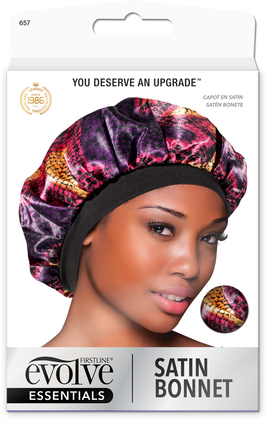 Satin Bonnet - Purple Snakeskin - 657