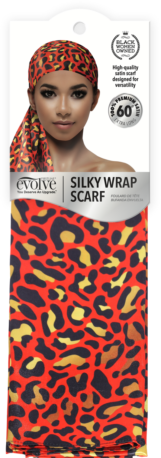 Silky Wrap Scarf - Leopard - 6614