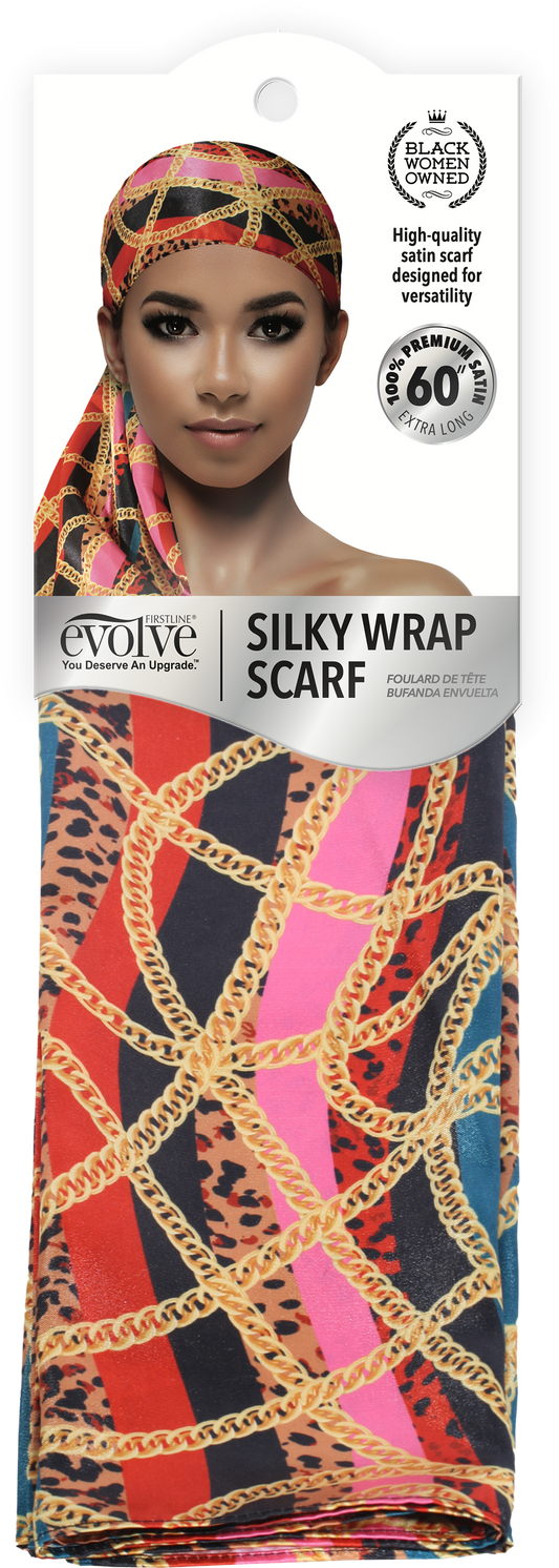 Silky Wrap Scarf - Chain - 6620