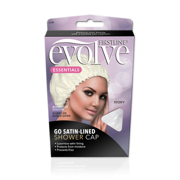 Evolve® Satin-Lined Shower Cap, Ivory 6708