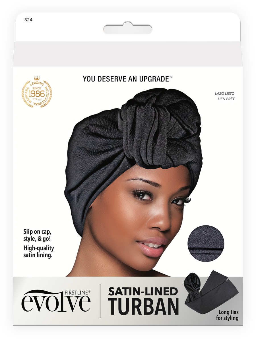 Satin-Lined Turban Black 324