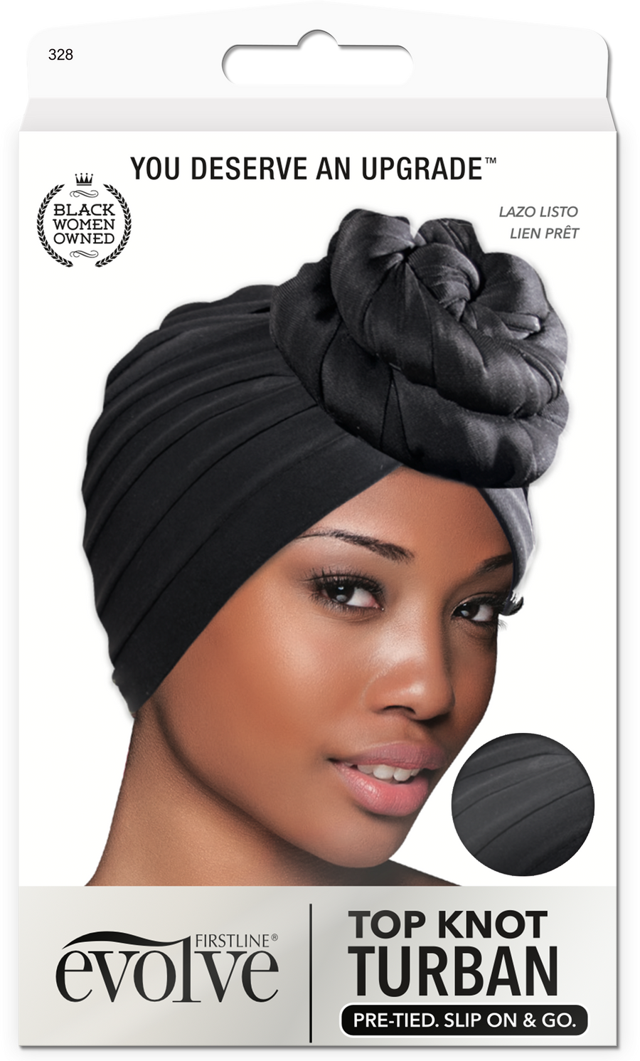 Evolve® Top Knot Turban, Black 328