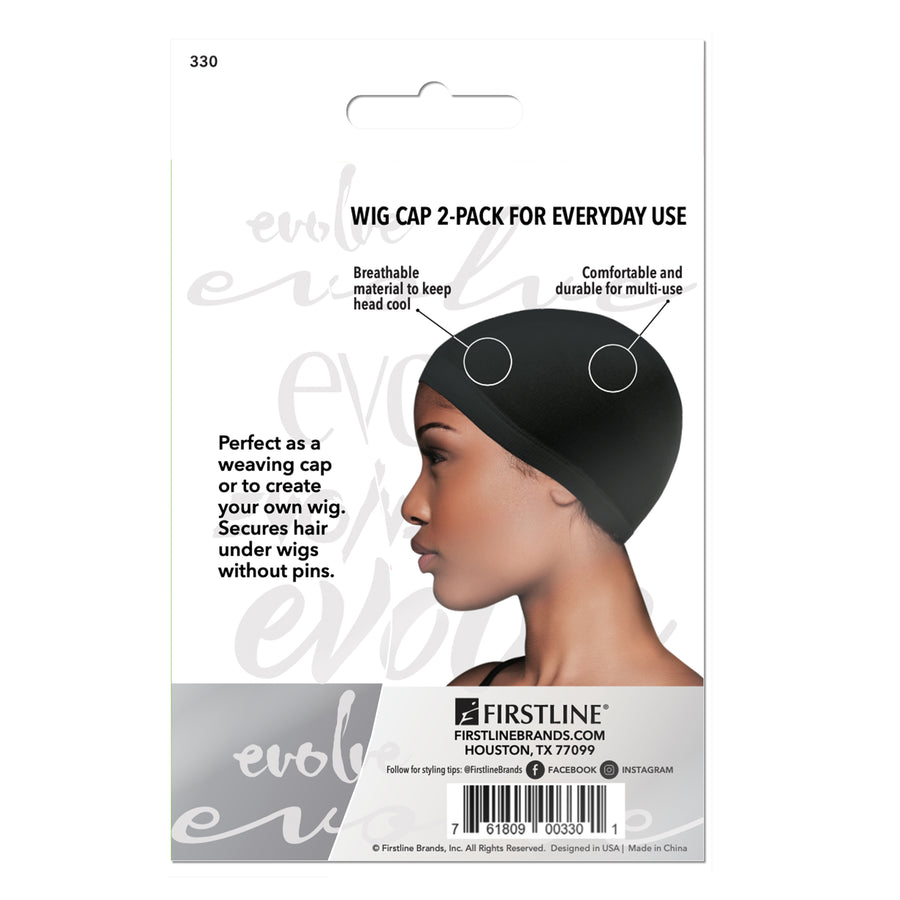 Evolve® Wig Cap 2-Pack, Black 330