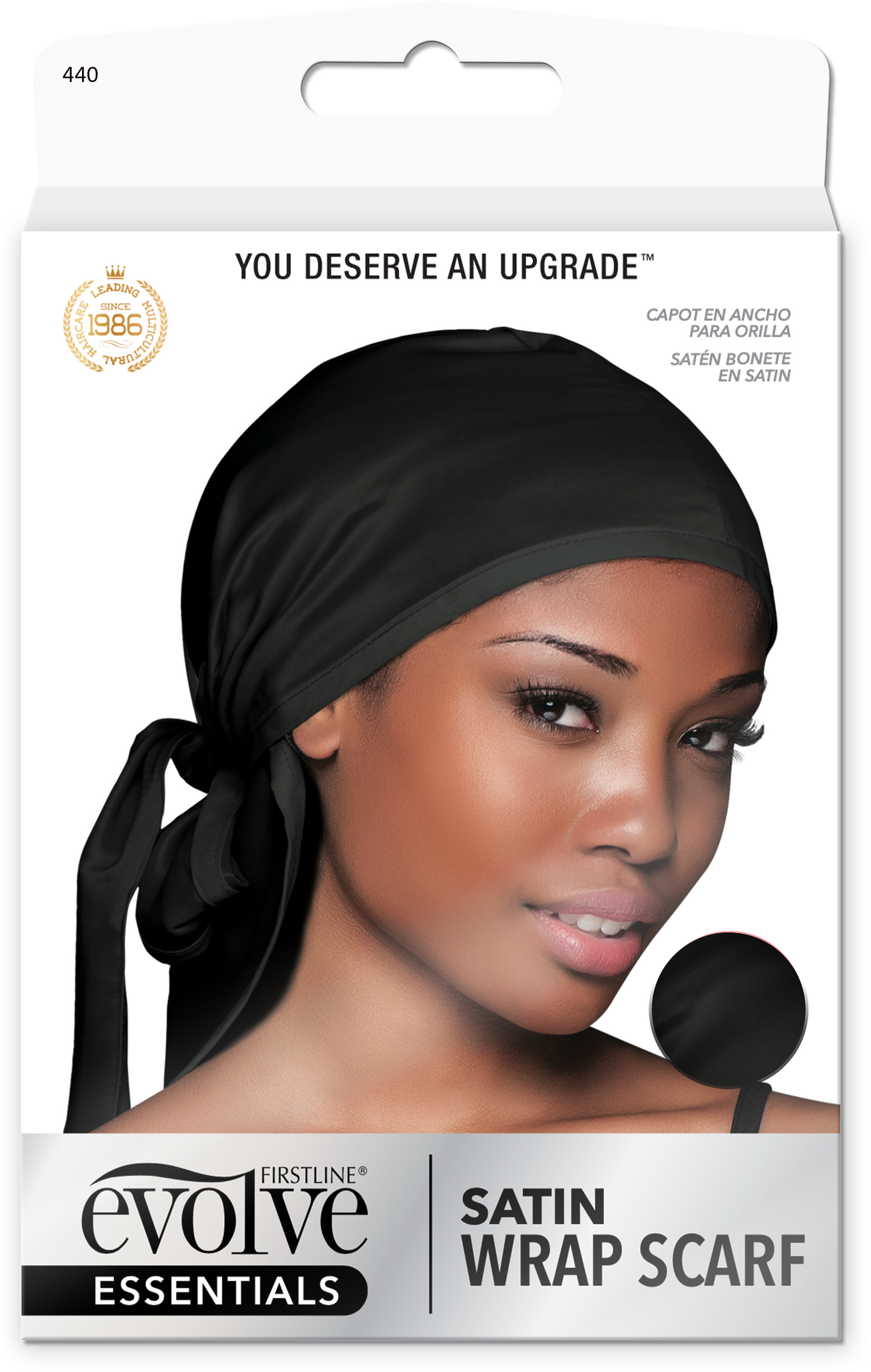 Evolve® Satin Wrap Scarf, Black 440