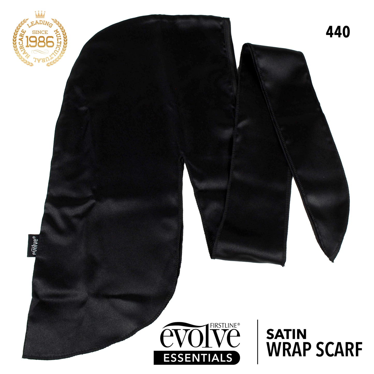 Evolve® Satin Wrap Scarf, Black 440