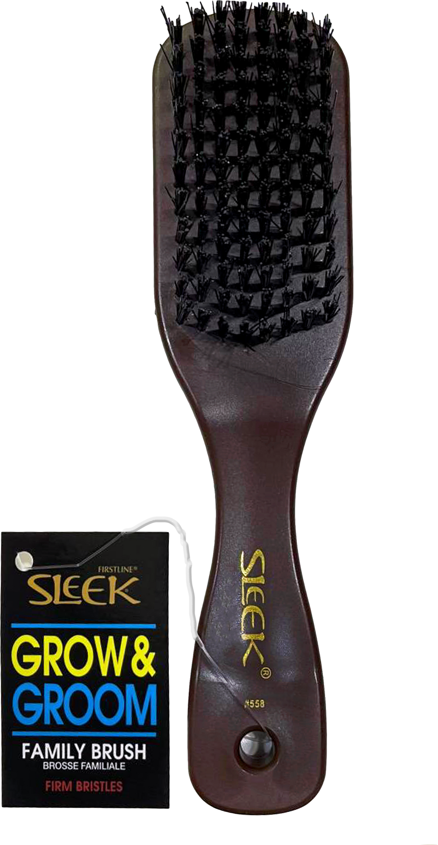 Sleek Family Brush; Firm - Dark/Mahogany wood