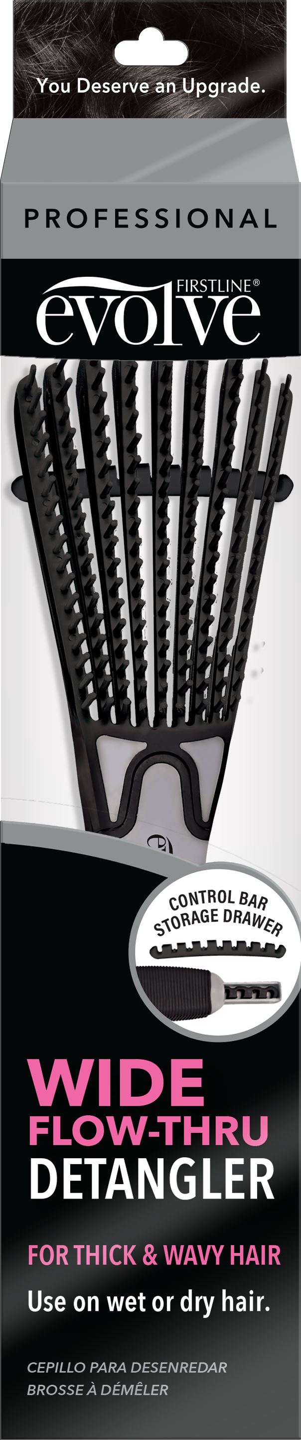 Wide FlowThru Detangler Black 564 Firstline Brands