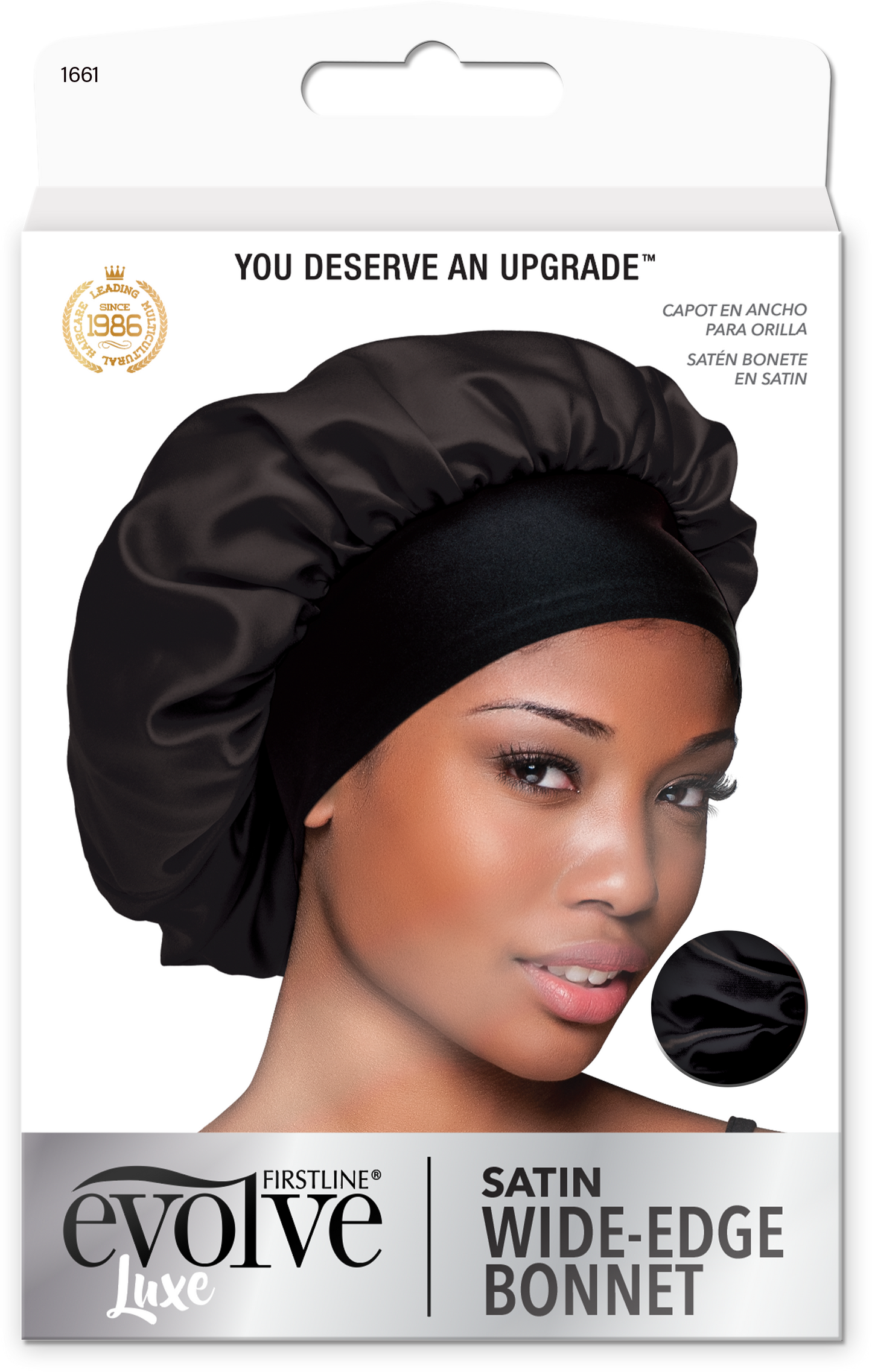 Evolve® Satin Wide-Edge Bonnet, Black 1661