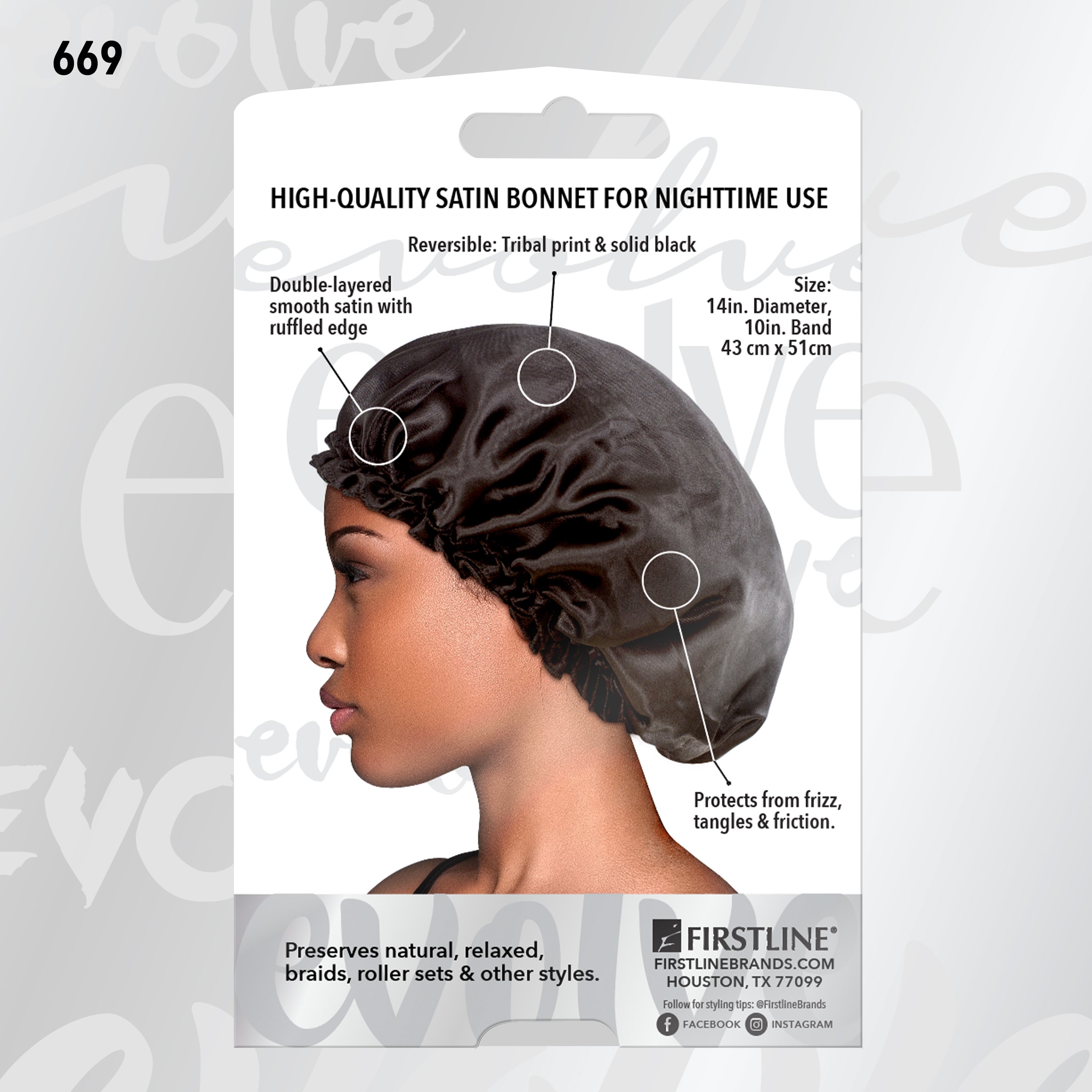 Evolve® Satin Reversible Bonnet, Exotic 670 – Firstline Brands
