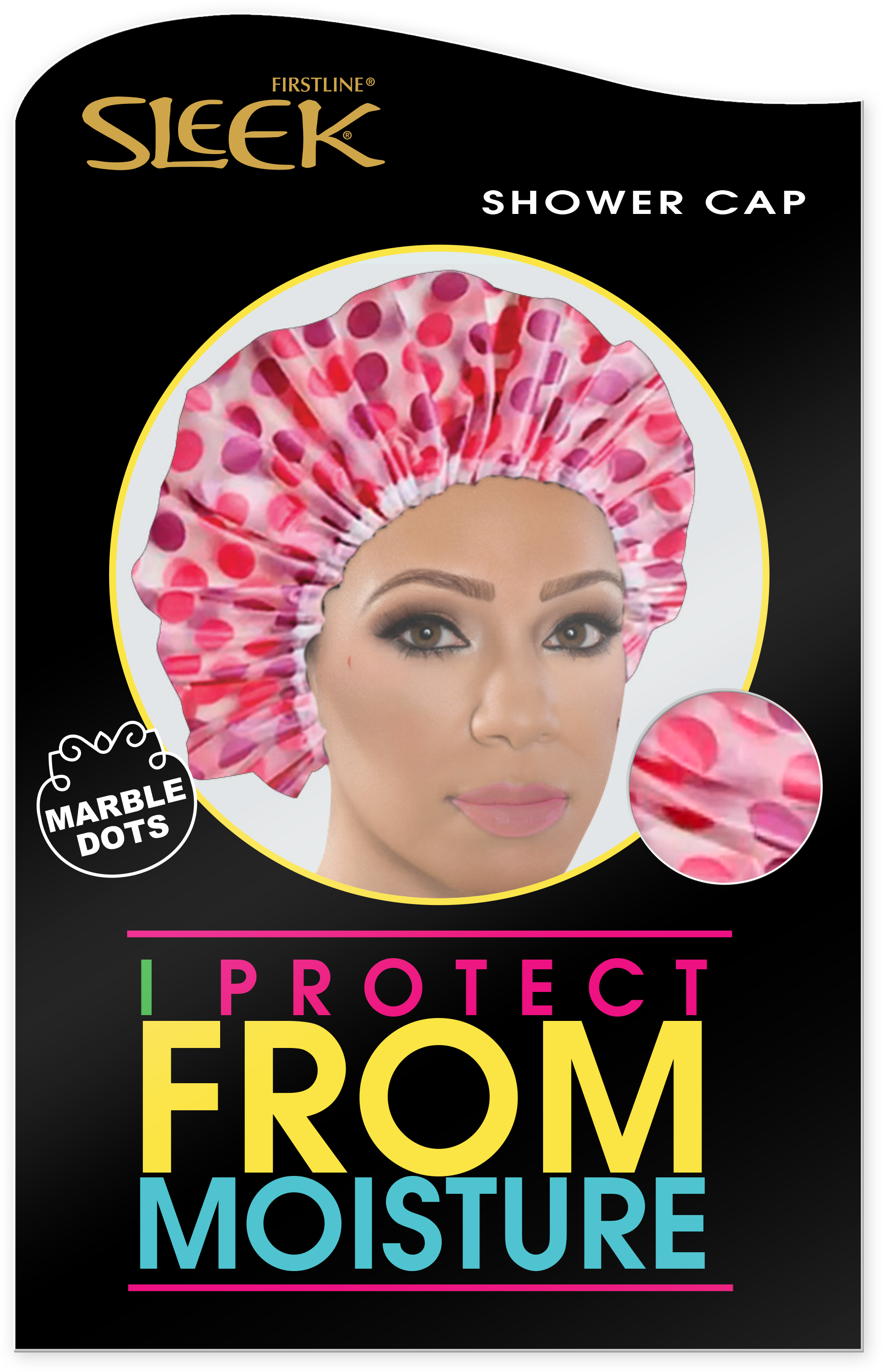 Sleek Shower Cap, Marble Dots Firstline Brands