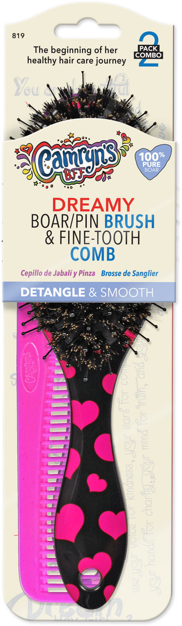 Dreamy Boar Brush & Fine Tooth Comb 819