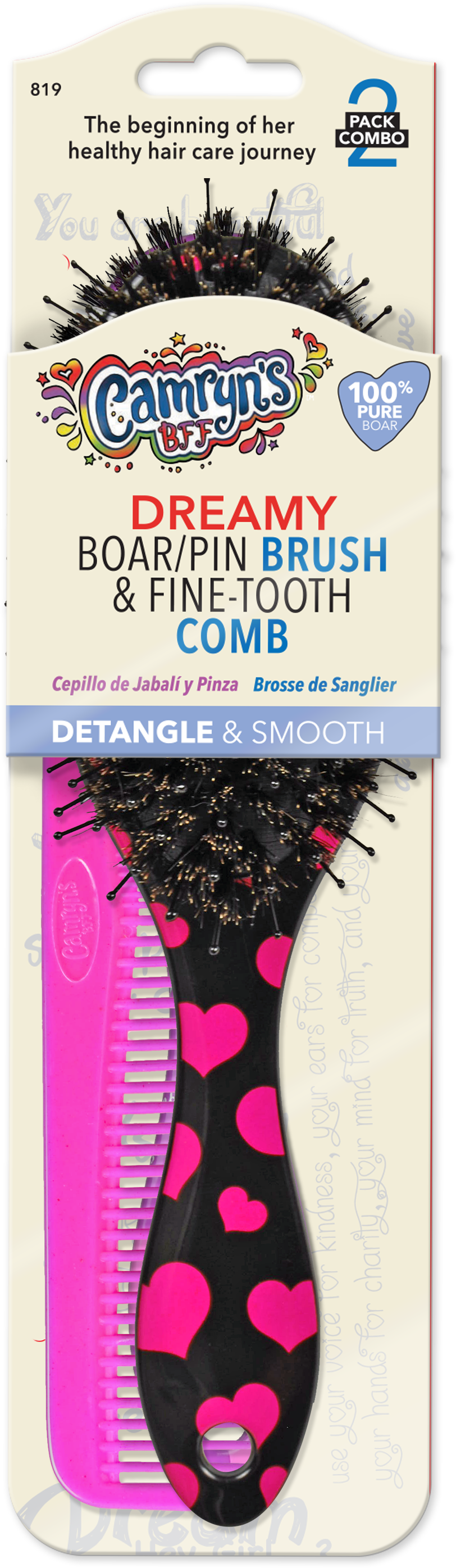 Dreamy Boar Brush & Fine Tooth Comb