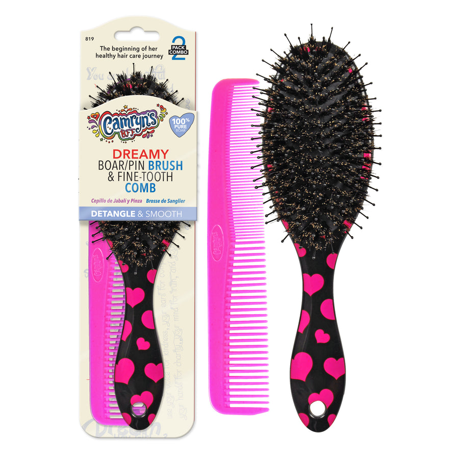 Boartooth Comb Dreamy Boar Brush & Fine Tooth Comb 819 – Firstline Brands