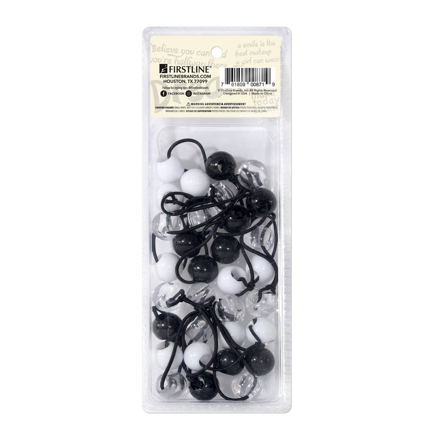 Ponytail Holders 16 Pack Black, Clear, White 871