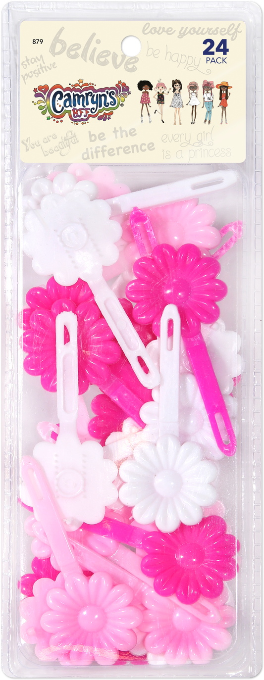 Barrettes 24 Pack Pink, White - 879