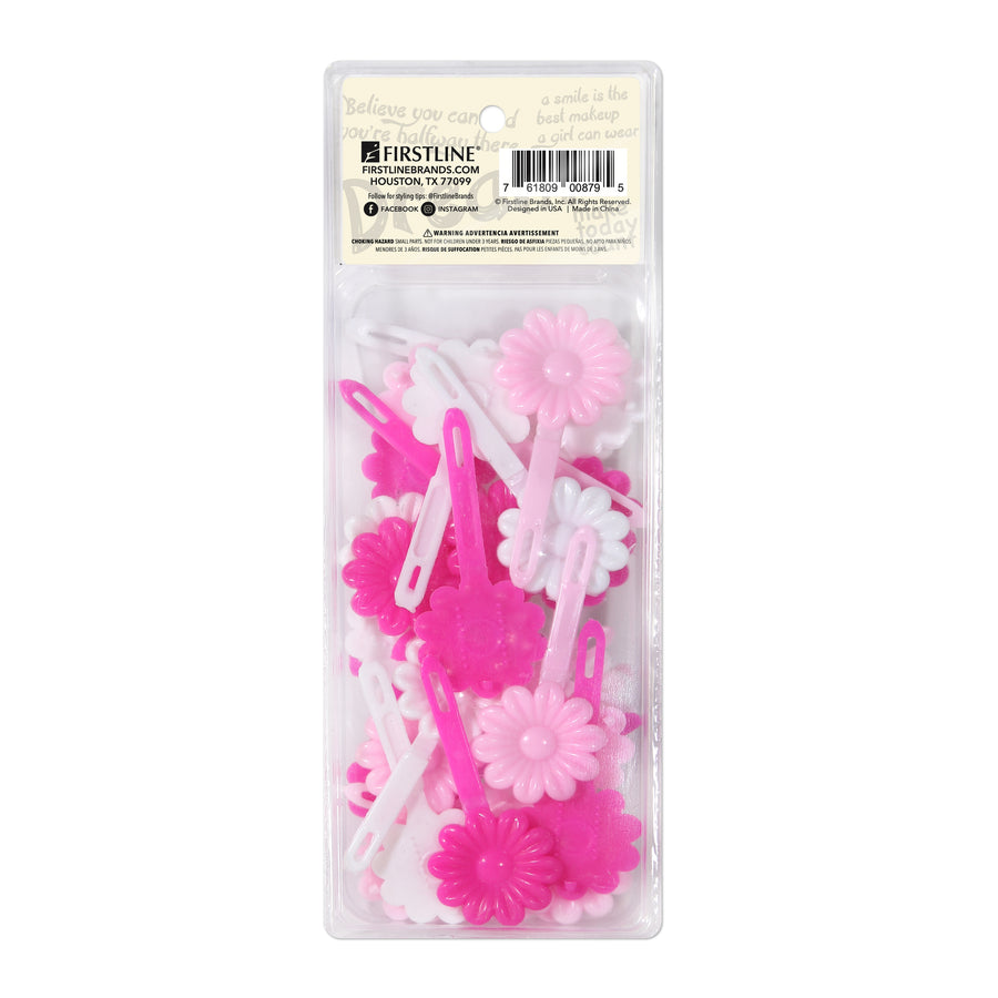 Barrettes 24 Pack Pink, White