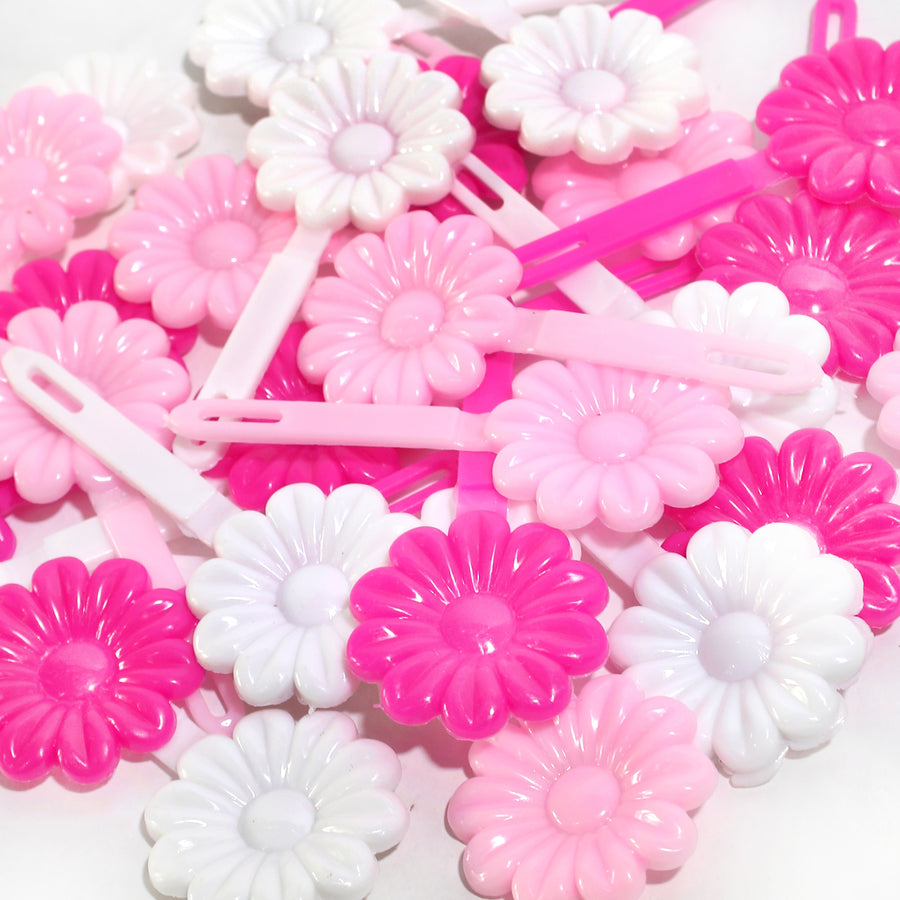 Barrettes 24 Pack Pink, White 879