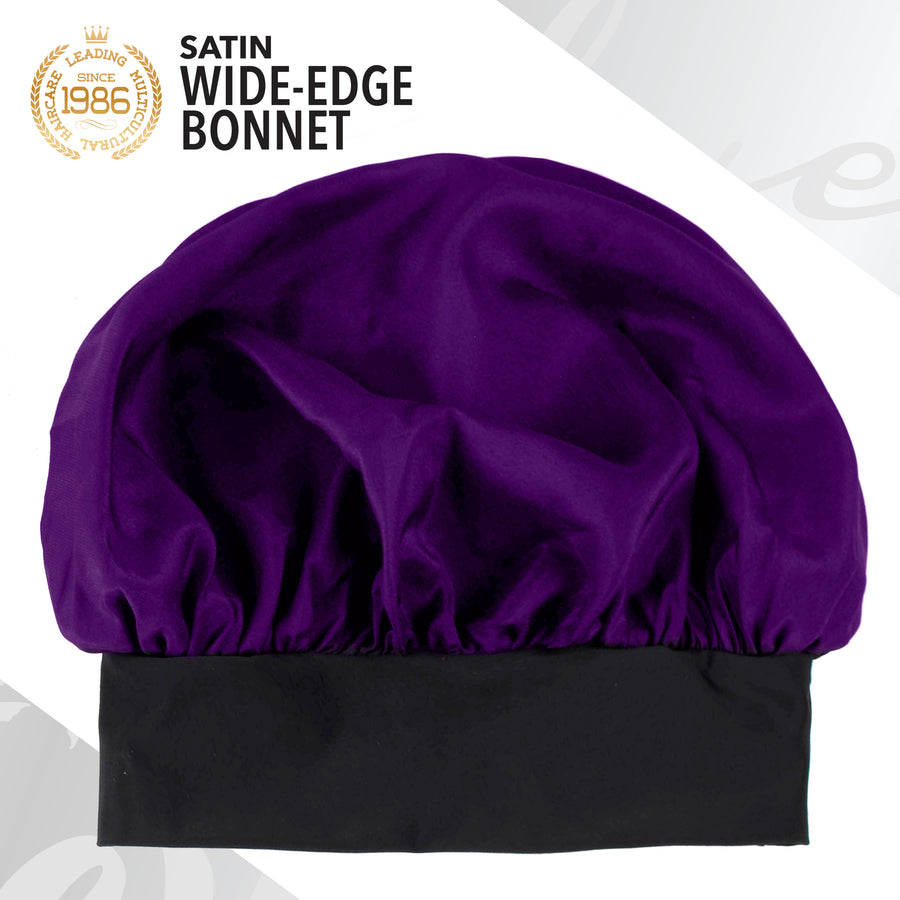 LUXE Satin Wide-Edge Bonnet Purple 1663