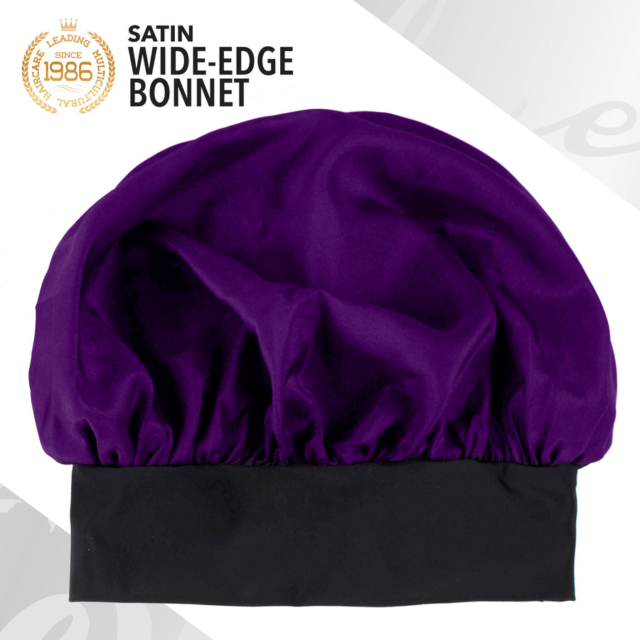 LUXE Satin Wide-Edge Bonnet Purple