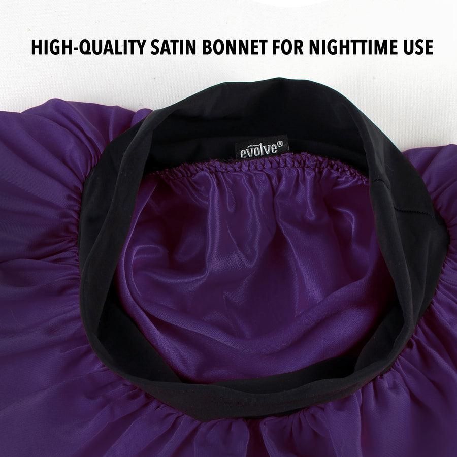 LUXE Satin Wide-Edge Bonnet Purple 1663