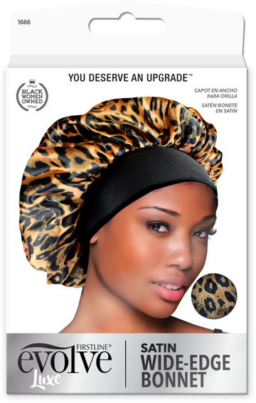 Evolve® Satin Wide-Edge Bonnet, Leopard Print 1666