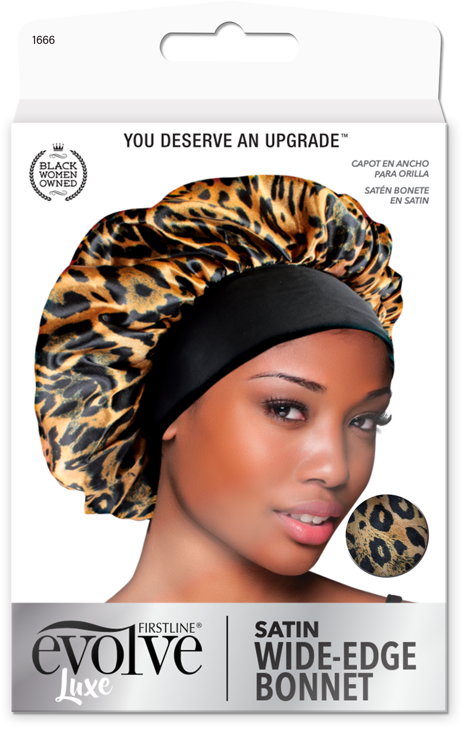 Evolve® Satin Wide-Edge Bonnet, Leopard Print 1666