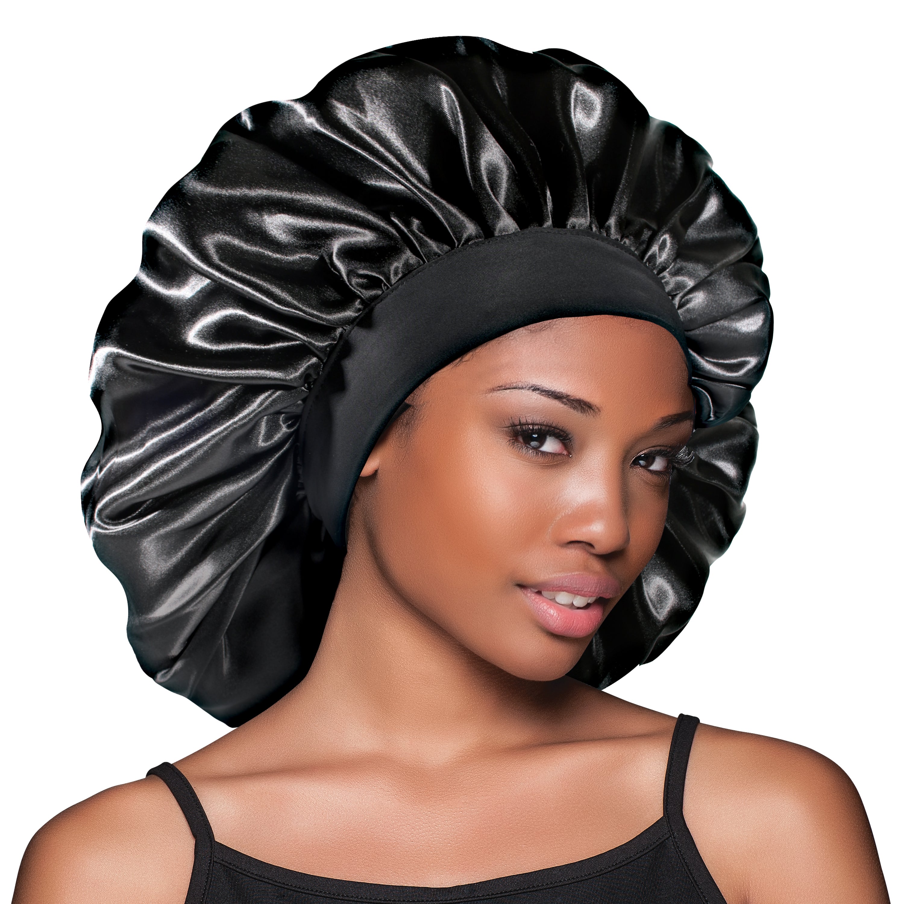 LUXE Jumbo Satin Bonnet Black 1670 – Firstline Brands