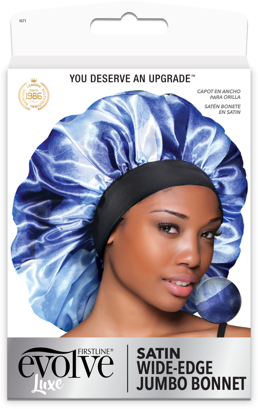 LUXE Jumbo Satin Bonnet Blue 1671