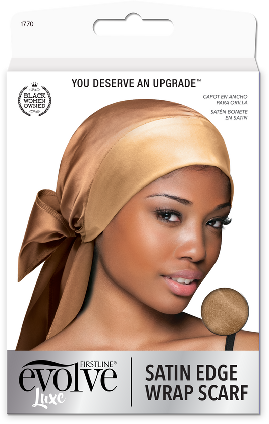 Satin Edge Wrap Scarf - Champagne - 1770