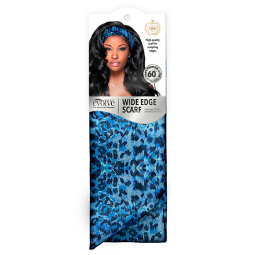 Wide Edge Scarf Blue Leopard 1783