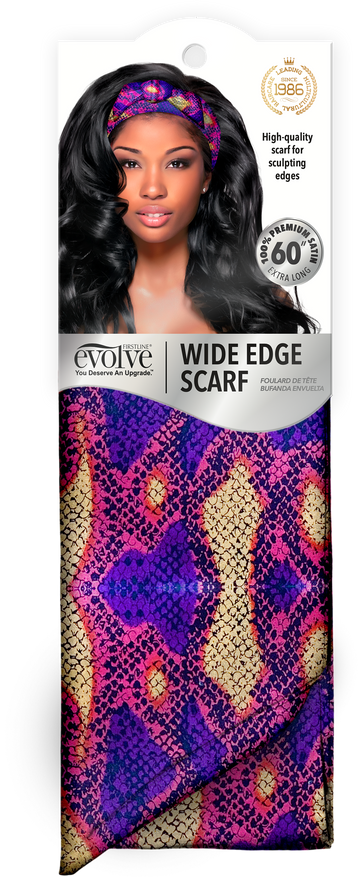 Wide Edge Scarf Purple Snakeskin 1784