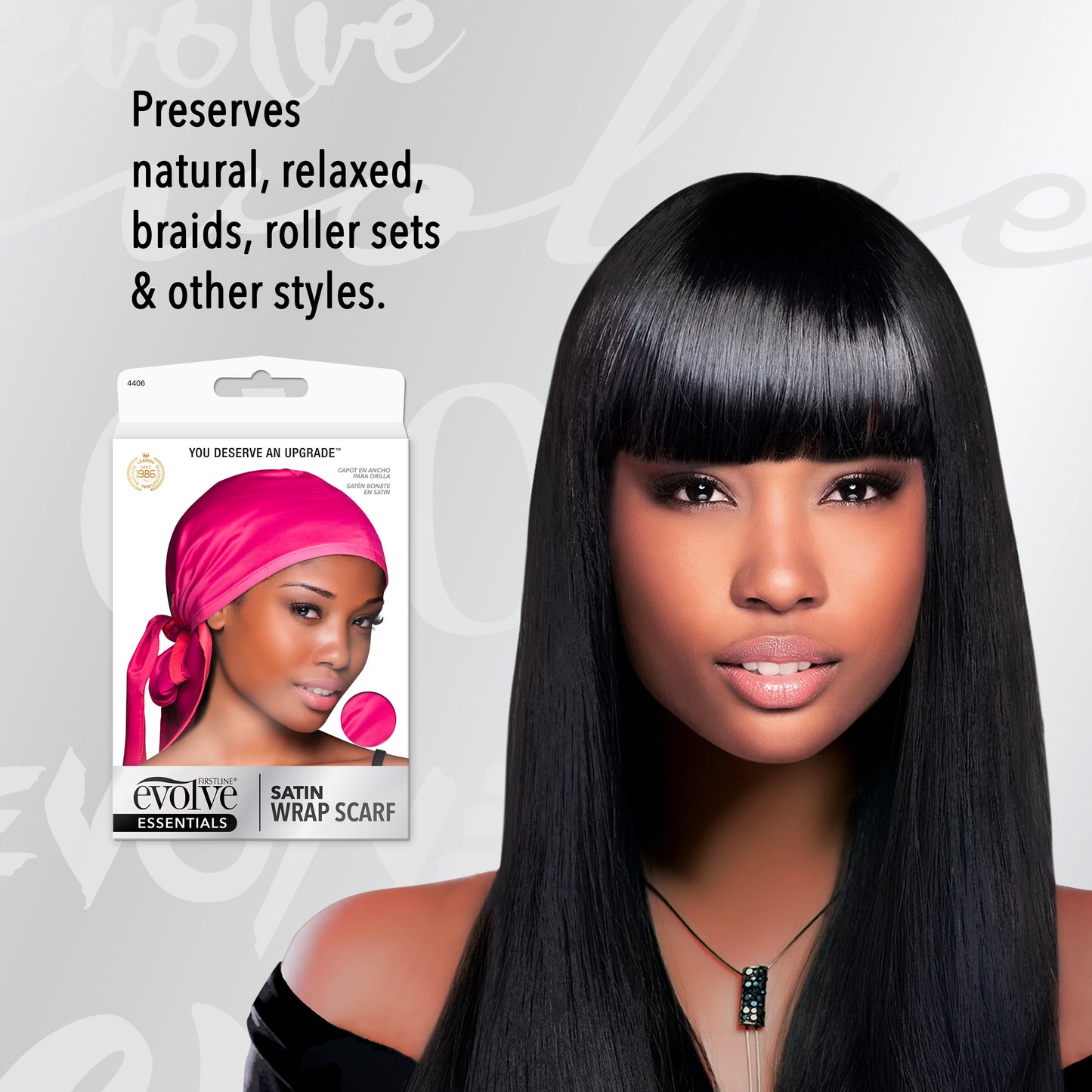 Evolve® Satin Wrap Scarf, Fuchsia 4406