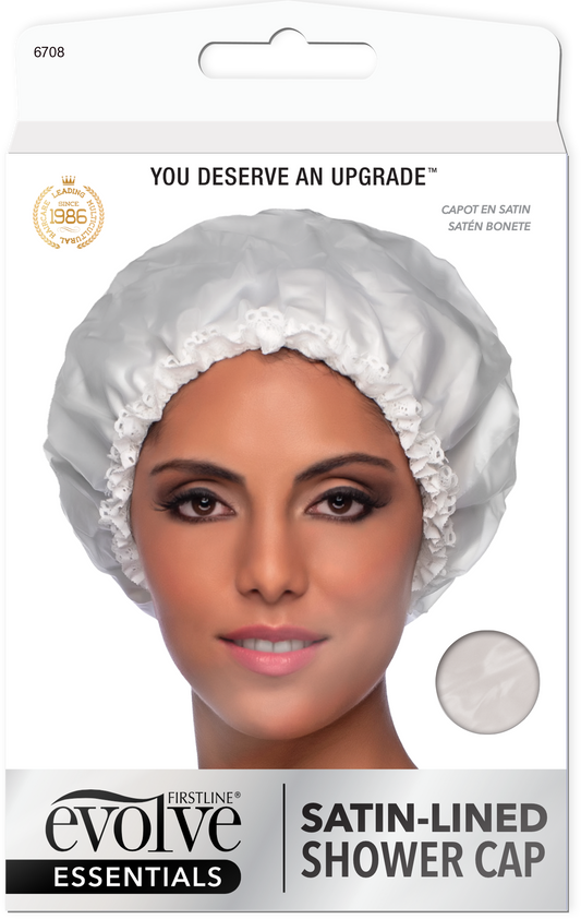 Go Satin-Lined Shower Cap - Ivory - 6708
