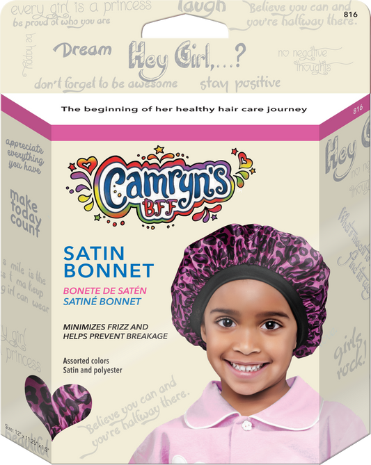 Satin Bonnet - Pink Leopard - 814