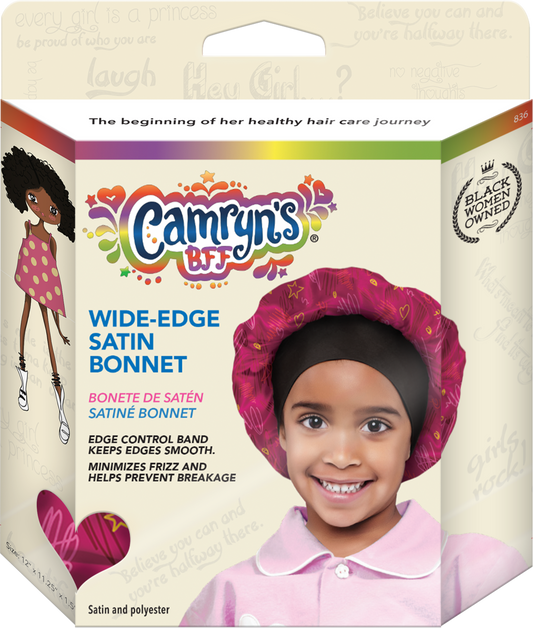 Satin Wide-Edge Bonnet - Wiggles & Squiggles - 836