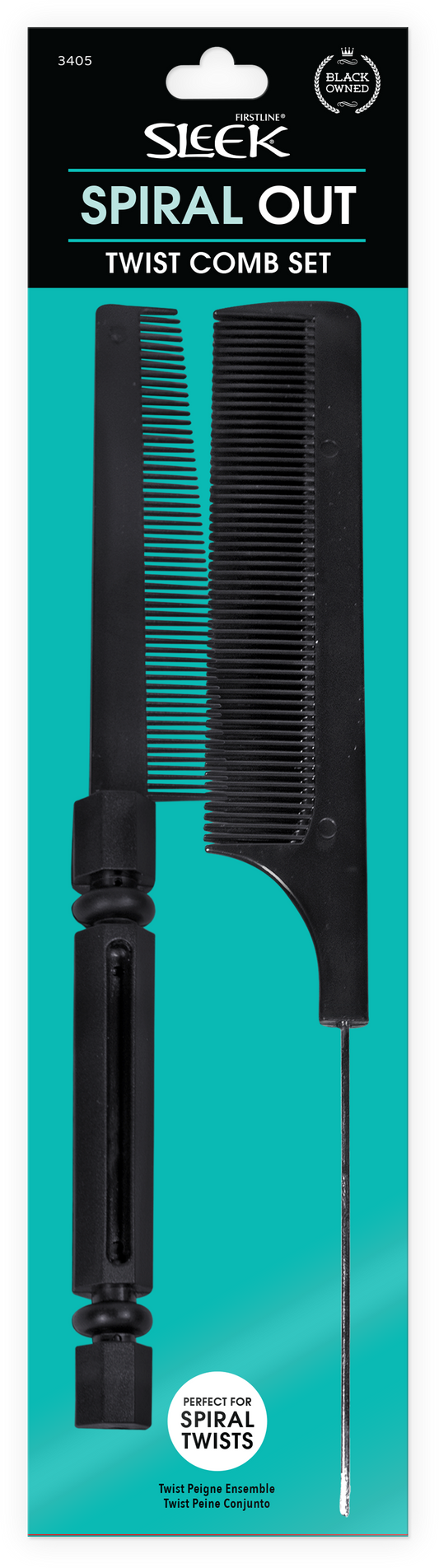 Twist Comb / Rat Tail Comb Set - 3405
