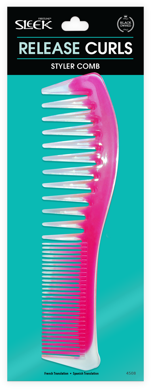 Styling Comb - Translucent Pink - 4508