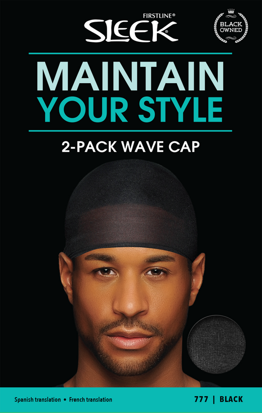Sleek Wave Cap Black (2-Pack) - 777