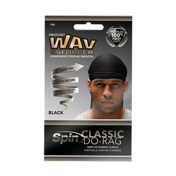 Front of Wavenforcer black classic dorag package