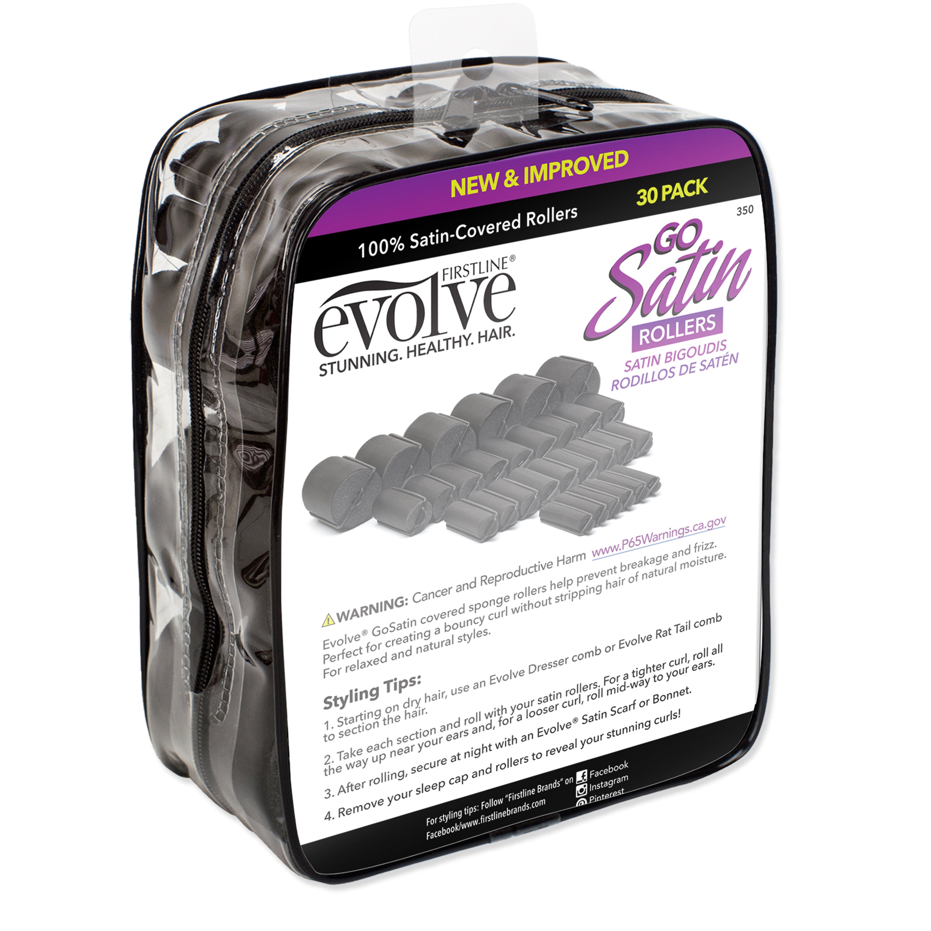 Evolve Satin-Covered Rollers 30-Pack, 350 – Firstline Brands
