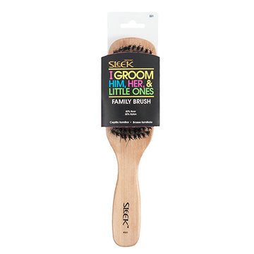 Front view of Sleek® Family Brush in brand packaging