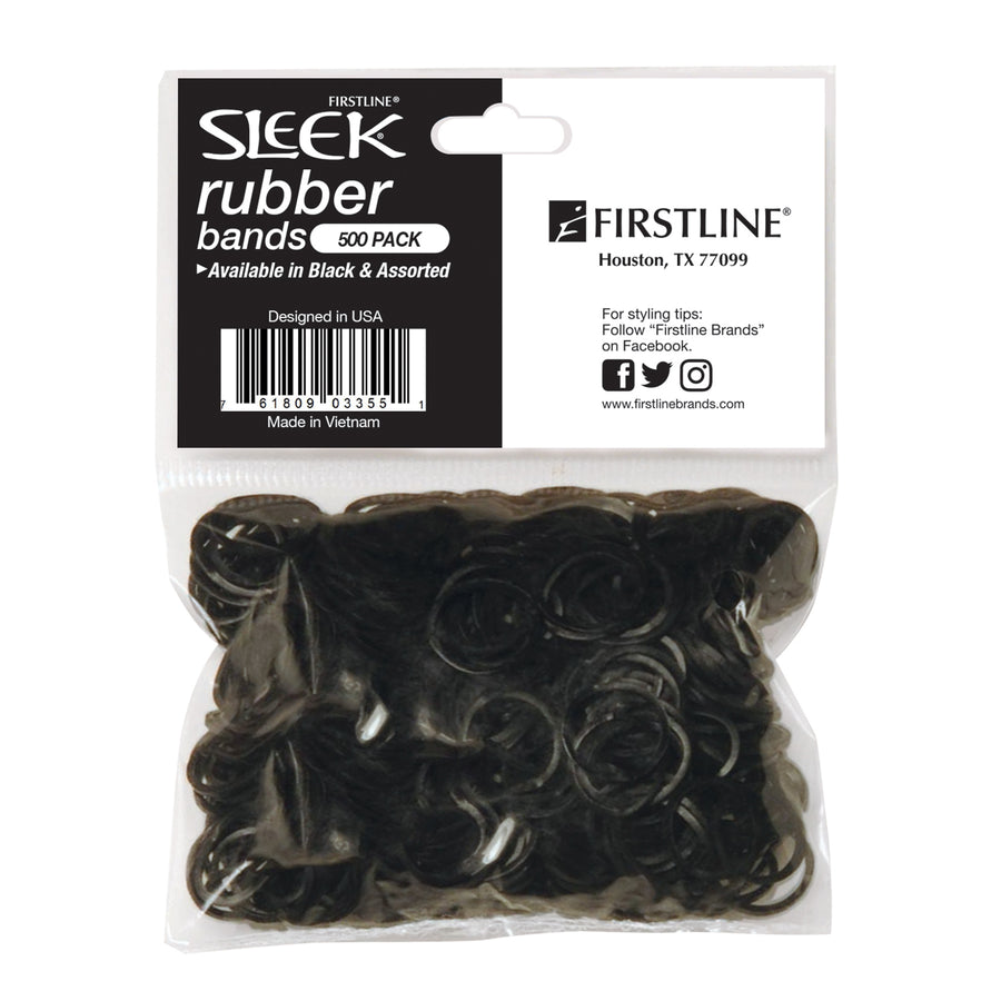 Sleek® Rubber Bands, Black 3355