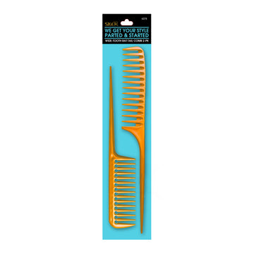 Sleek® Wide-Tooth 2-Pack Rat Tail Comb in brand packaging