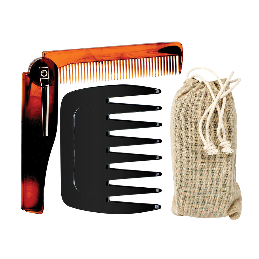 wave enforcer barber series folding comb, pik beard grooming set